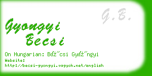 gyongyi becsi business card